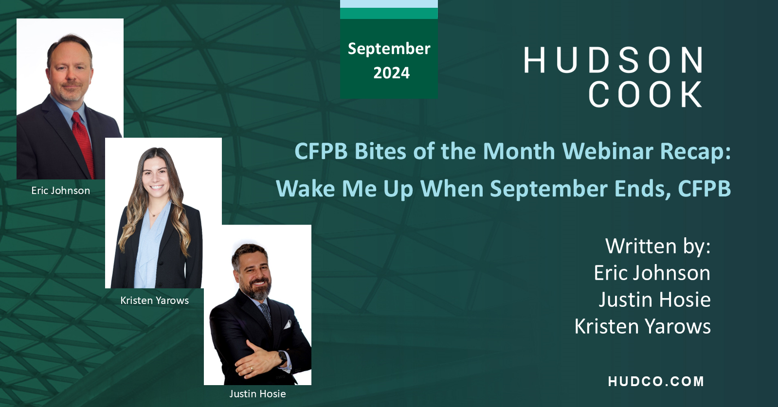 CFPB Bites Of The Month - September 2024 - Wake Me Up When September ...